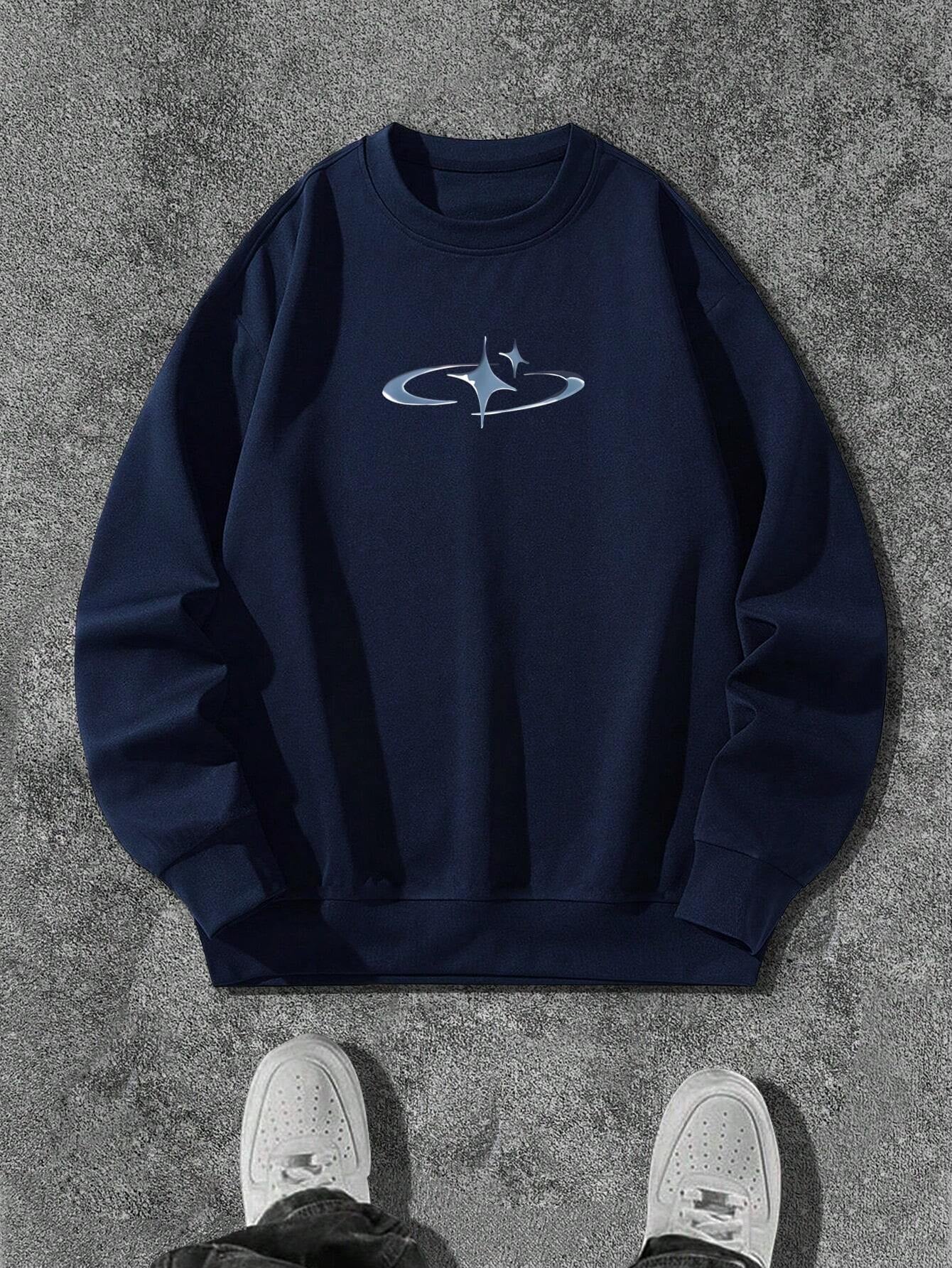Men Graphic Print Drop Shoulder Sweatshirt
